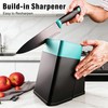 14 Pcs Kitchen Knife Block Set with Sharpener (Green)