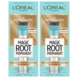 L'Oreal Paris Magic Root Rescue - Kit de coloración de cabello de raíz de 10 minutos, color permanente para el cabello con aplicador de precisión rápi
