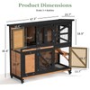 TIMHAKA 2 Story Rabbit Cage with Run, 47.3" Indoor &