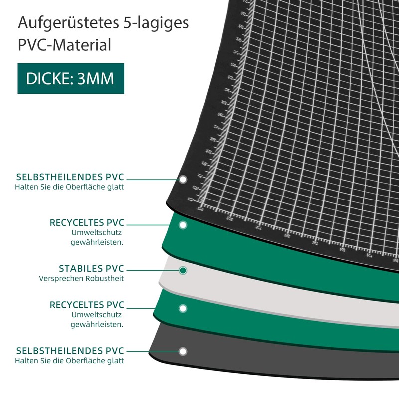 COOZEE Cutting Mat A4, 23 x 30 cm, 5-Layer Self-Healing