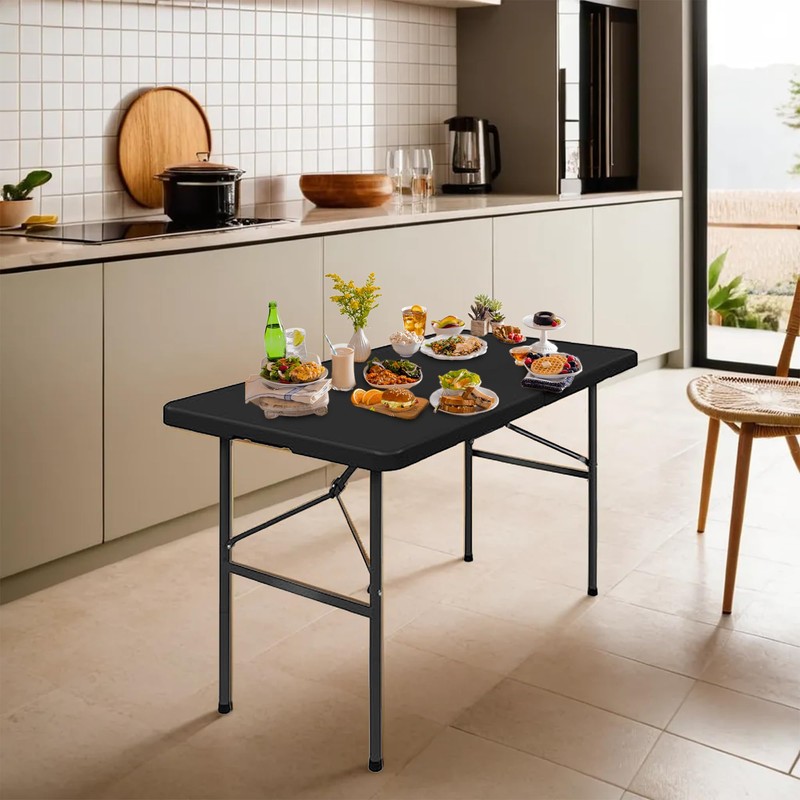 Simpli-Magic 4ft Portable Plastic Folding Table – 17% Thicker Than