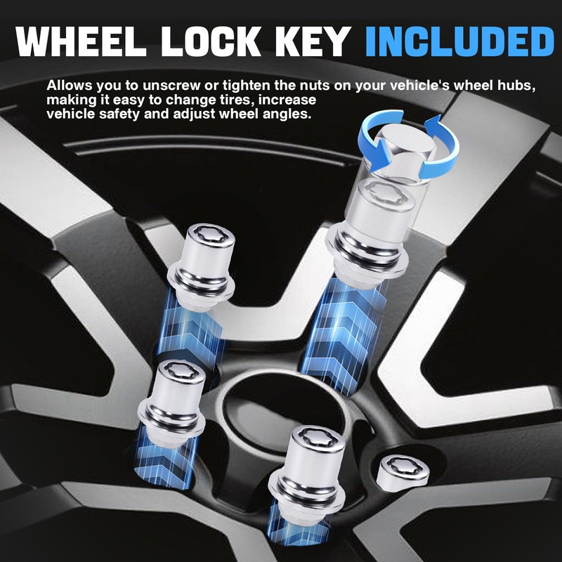 FOMIUZY Wheel Lock Lug Nut Set M12 x 1.5 Anti