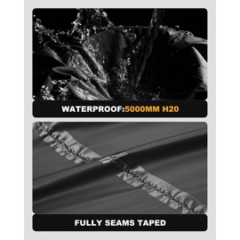 Outdoor Ventures Men's Packable Rain Suit Lightweight Rainwear Waterproof Jacket and Trouser Set for Riding Hiking Fishing Camping Black-Unlined 2XL