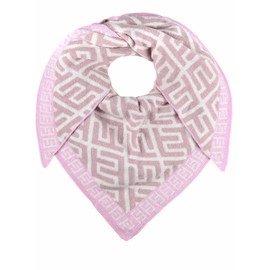 Zwillingsherz Triangular Scarf Stole Scarf with Cashmere and Wool for Women Girls Boys Children – High-Quality Cashmere Neckerchief in Labyrinth Pattern Motif – Women's Scarf for Summer Autumn Winter,