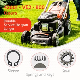 2pcs 42661-VE2-800 Gear Kit 12 Teeth Keys Springs Clips for fits Honda HRR216/HRS216 Lawn Mower, Fits HRB216K4 HRB216K5 Models