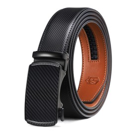 Zitahli Belt Men, Ratchet Belt Dress with 1 3/8" Premium Leather,Slide Belt with Easier Adjustable Automatic Buckle,Trim to Fit Size 30"-36"