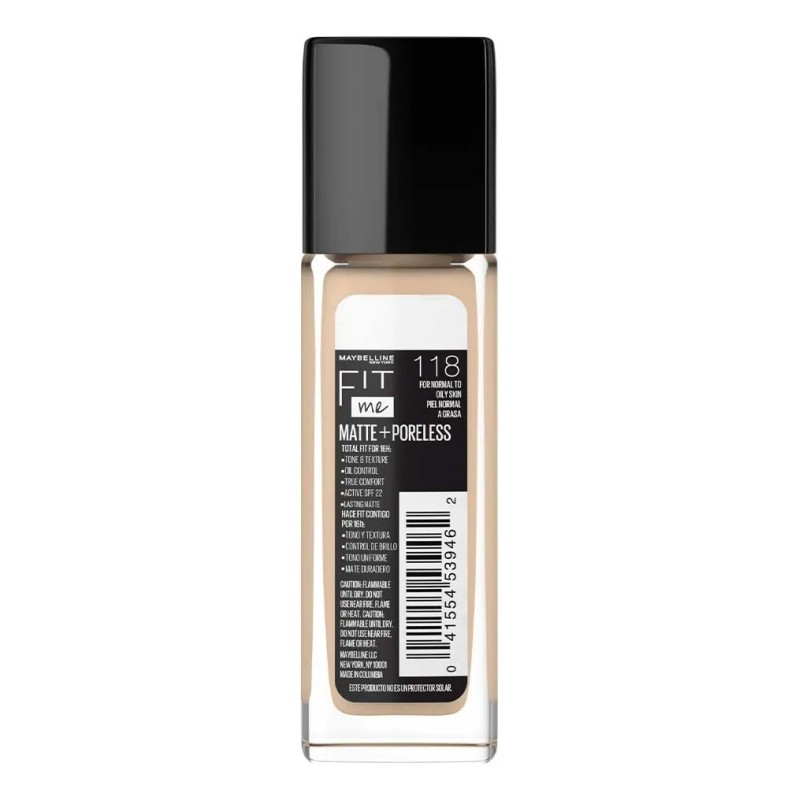  Base Maybelline Fit Me Matte 118 Light Beige -