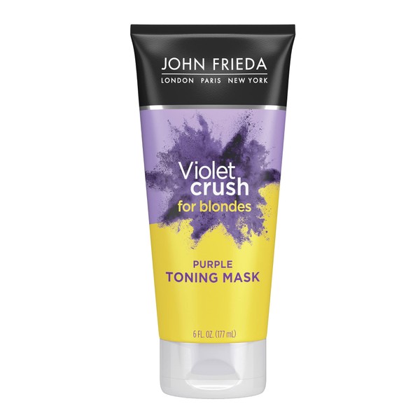 John Frieda Purple Shampoo, Violet Crush Purple Toner Mask for Blonde Hair, Deep Conditioning Treatment, SLES/Sulfate and Paraben Free, Cruelty Free, 6 oz