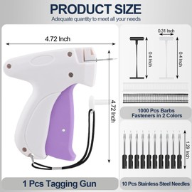 Stitch Gun for Clothes, Price Tagging Gun for Clothing, Micro Fabric Quick Clothing Fixer with 10 Needles & 1000 Pcs Barb Fasteners for Retail Garment Label(White)