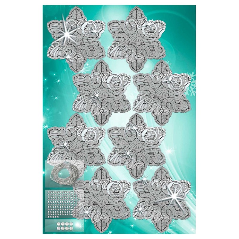 Ursus 21710099 – Material for 8 Sparkling Ornaments Snowflakes Ornaments
