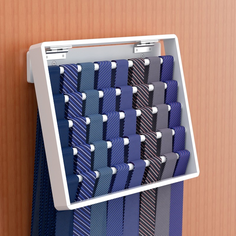 HIIMIEI Tier Organizer Wall Mounted Tie Rack Tie Holder Organizer