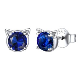 ChicSilver Sapphire Earrings Cute Blue Earrings for Women Small Dainty September Birthstone Earrings for Women