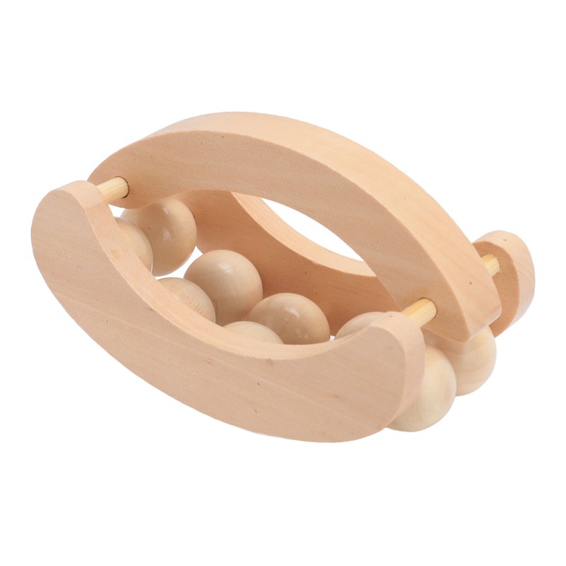 Wooden Massage Ball Roller with 10 Beads Deep Tissue Relief