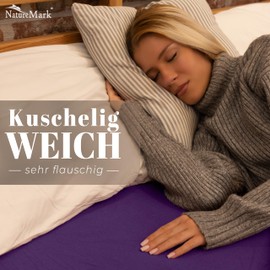 NatureMark Winter Thermal Fleece Fitted Sheet in Many Colours and Sizes Winter Bed Sheet 140 x 200 cm to 160 x 200 cm - Purple