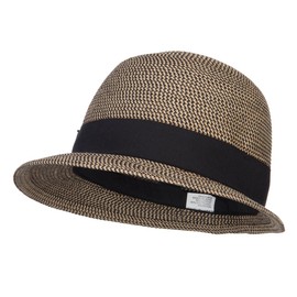 UPF 50+ Women's Slanted Brim Cloche - Black OSFM