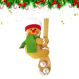 Vordpe Gingerbread Man Christmas Tree Decoration, Decorative Gingerbread Figures, Ornaments for Winter Party Decorations, Christmas Tree Hanging Decoration (Green Scarf)