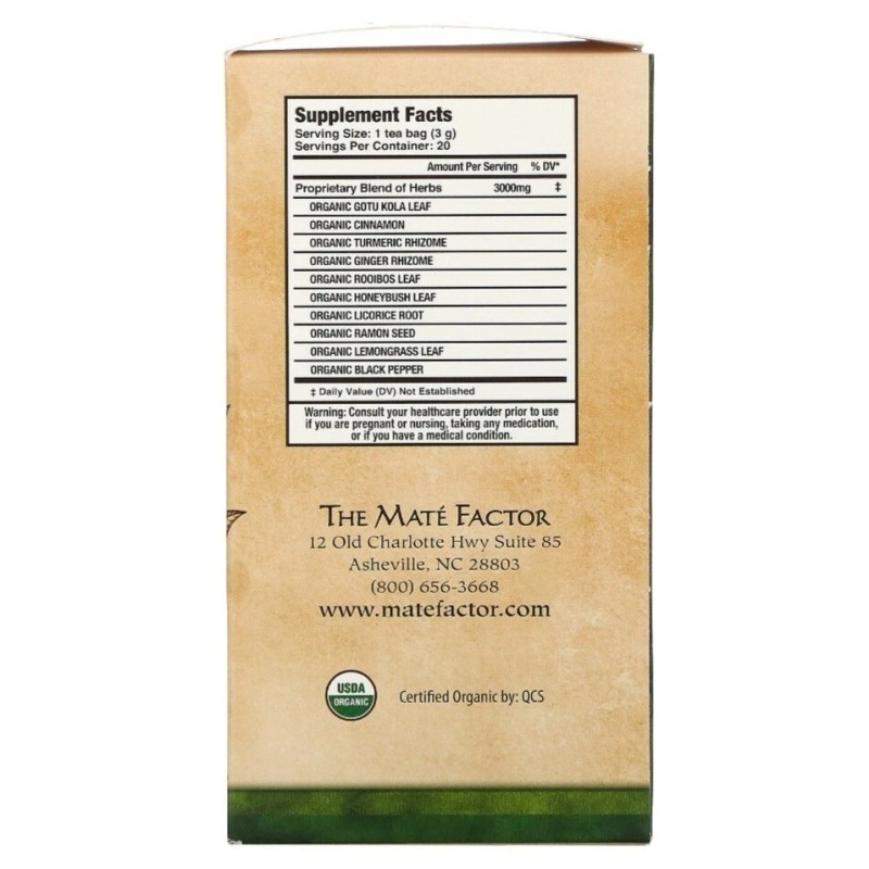 MATE FACTOR ORGANIC ANTIOXIDANT TEA WITH TURMERIC - 20 HERBAL