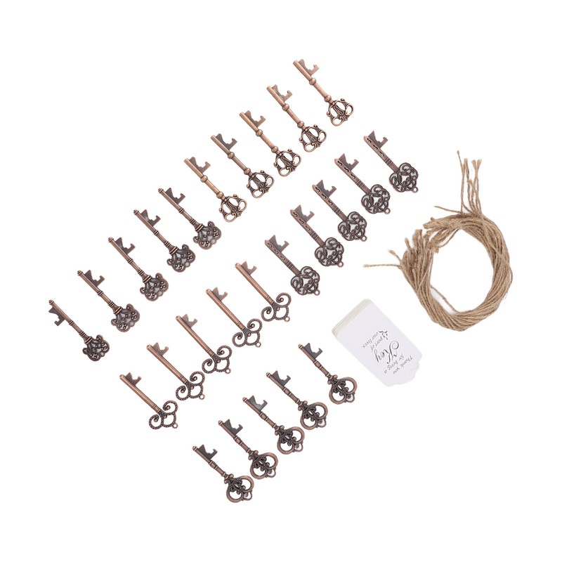 25pcs Bottle Opener Retro Metal Key Bottle Opener with Tag