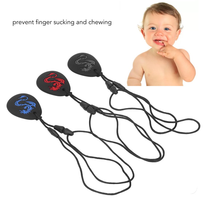 3pcs Baby Teethers Necklace Silicone Refrigerable Heat Resistant Soothing Gum