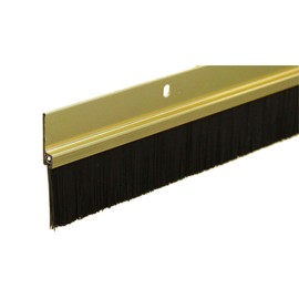 Brush Sweep Door Sweep with Black 1 1/2" Brush (4 FT, Gold)