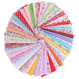 Generic I3TK 50 Pieces Mixed Pattern Cotton Cloth for Handmade Sewing Patchwork 20cm x 20cm