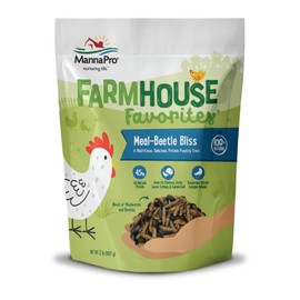 Manna Pro Farmhouse Favorites Beetle Bliss Poultry Treat – Blend of Mealworms and Beetles – All Natural Treat for Chickens, Ducks, Geese, Turkeys, & Guinea Fowl – 45% Protein – 2lb Bag
