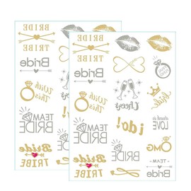 40 Tattoos in Metallic Gold - Bride Tribe - Decorative Accessories for Bridal Night and Wedding
