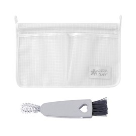 USHXVG 1Pc Refrigerator Organizer, 1Pc Nylon Cleaning Brush, Refrigerator Storage Bag, Kitchen Storage Bag, Hanging Mesh Bag, Double Compartment Refrigerator Organizer Bag