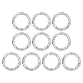 MECCANIXITY Twist Shaped Spring Snap Keychain Clip, 35mm Metal Trigger Keychain Hook Clip Key Hook Buckle for Purses Wallet Belts Hardware Bags, Silver White Pack of 10