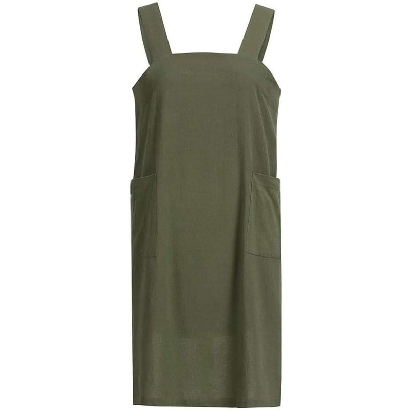 Hawholm Japanese Pinafore Apron Smock Cotton Apron with Pockets Plus