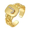 Initial Ring for Women Gold Ring with Initial Letter Open