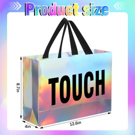 Kolldenn 5 Senses Gift Bags for Him Her Five Senses Gift Bags with Ribbon Handle Gifts Decoration for Birthday Wedding Anniversary Graduation Party(Holographic,12.6 x 8.7 x 4 Inch)