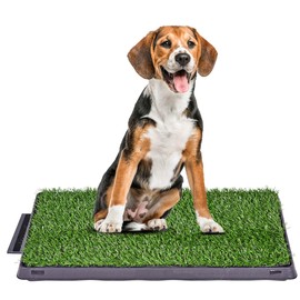 Giantex Dog Puppy Pet Potty Pad with Pull-Out Drawer, Home Training Toilet Pad Grass Surface, Portable Dog Mat Turf Patch Bathroom Indoor Outdoor (25"x20")
