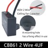 CBB61 4uF Capacitor 450V AC Ceiling Fan Capacitor 2 Wire