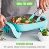 GreenLife 12" 5QT Square Electric Skillet, Glass Vented Lid, Ceramic