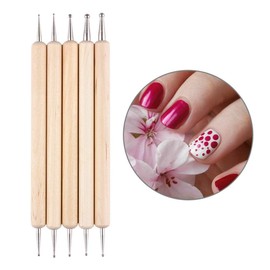 10pcs Nail Art Dotting Pens,2 Way Wooden Nail Art Dotting Pen Painting DIY Manicure Tools (10)