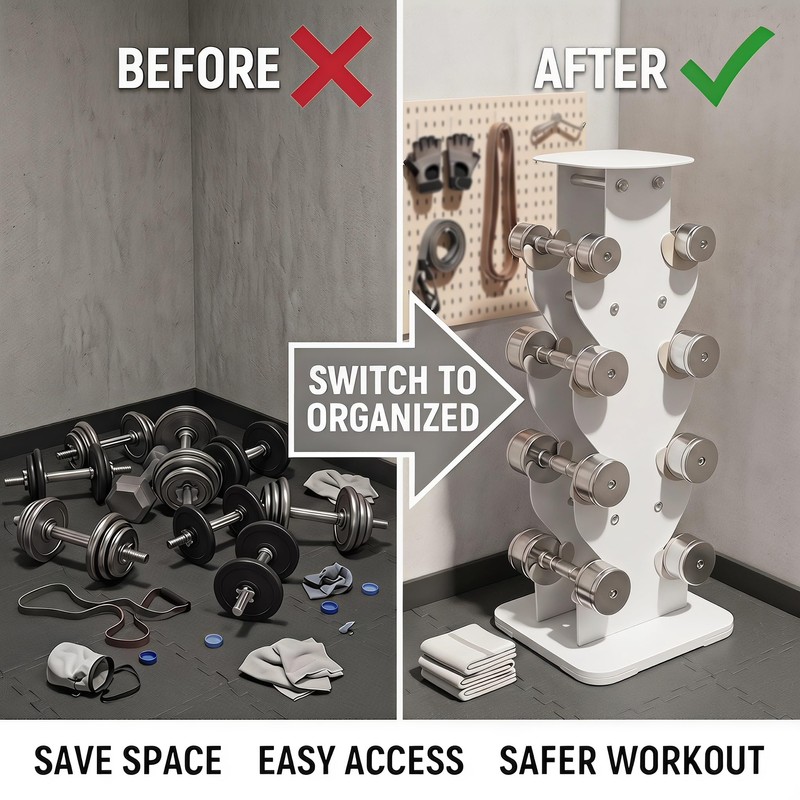 YUFER 4 Tier Dumbbell Rack for Home Gym