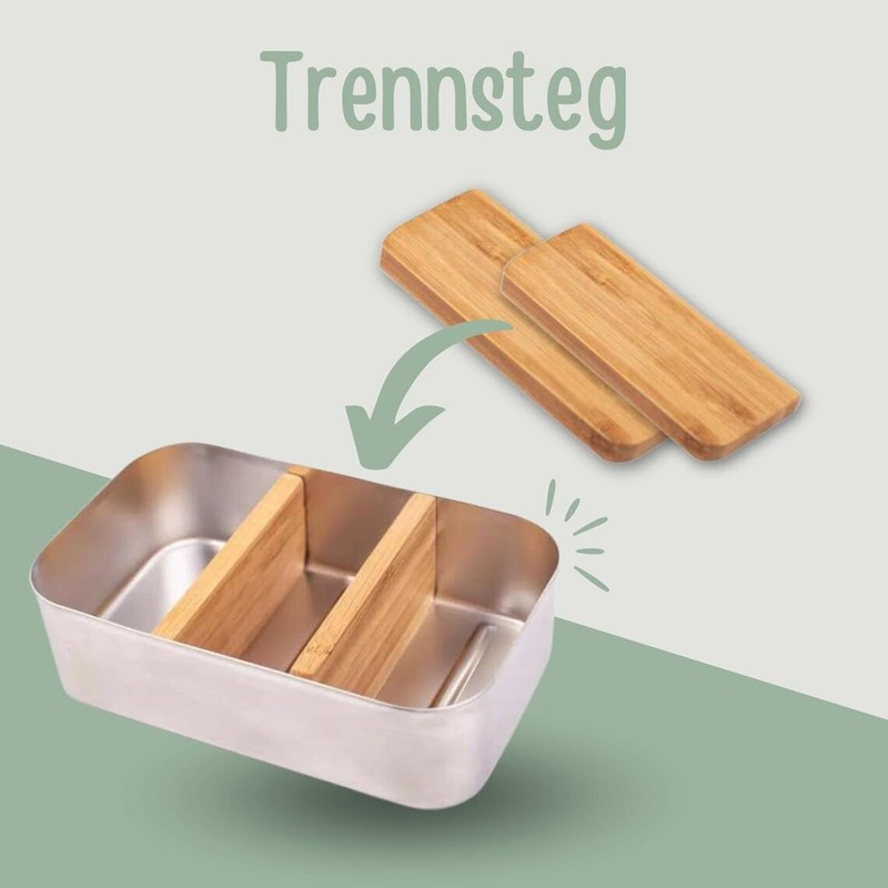 wunderwunsch Bambus Trenner für Brotdose Lunchbox (2 x für kleine