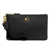 Coach Polished Pebble Small Wristlet, Black, One Size