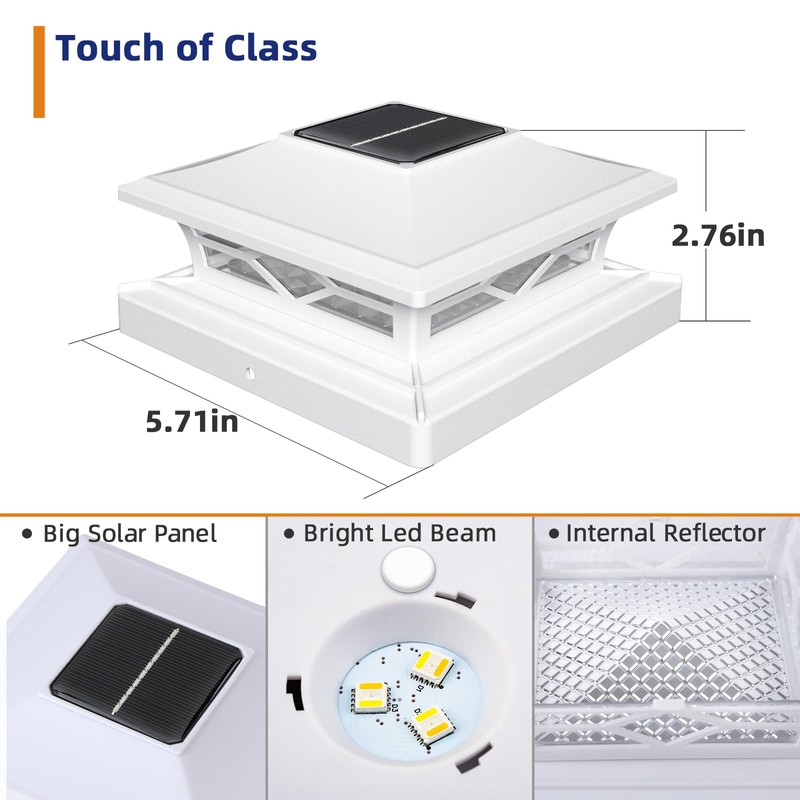 APONUO 4x4 Post Solar Lights,Post Cap Lights Solar Powered with