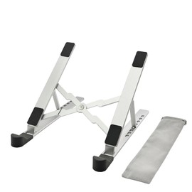 POWERSUP Laptop Stand for Desk, Adjustable Laptop Stand with 8 Angle Adjustment, Aluminium Alloy Laptop Holder, Foldable Computer Stand for 10-16 Inch Laptops (Silver-02)