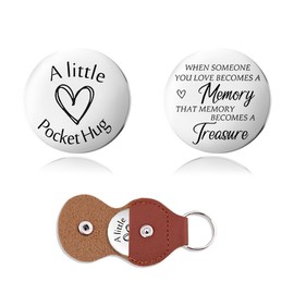 Pocket Hug Token Sympathy Gifts for Loss of Loved Father Memorial Gifts for Daughter Son Bereavement Gift Loss of Son Death Anniversary Remembrance Pocket Hug Keychain Coin