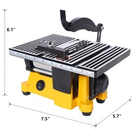HZX 4" 60W Mini Table Saw Top Cut Off Miter Saw for Precision Cut Metal w/ 3 Blades