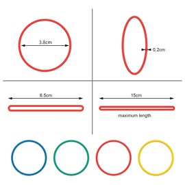 ZZLBZN 200Pcs Elastic Rubber Bands, Sturdy Thick & Stretchable Colored Bands, Natural Elastic Bands for School Home Office Supplies Industrial Crafts DIY Everyday Use 38mm