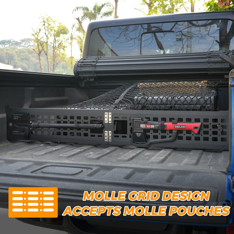 Truck Bed Divider with Cargo Net Compatible with 2020-2026 Jeep