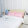 sourcing map Luxury Satin Oxford Pillowcases, Pair of 2 Pink