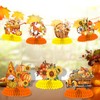 9 Pcs Autumn Thanksgiving Honeycomb Centerpiece Fall Paper Table Decorations