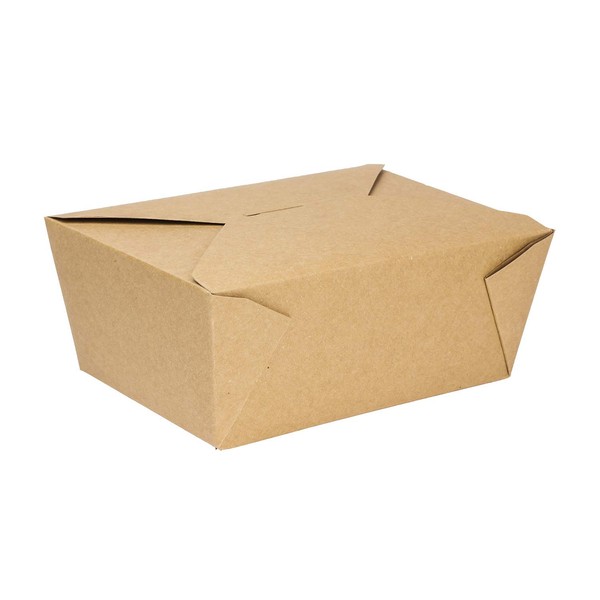 Karat FP-FTG110K 110 fl.oz. 7.8" x 5" X 3.5" Fold-to-Go Box #4, Kraft (Pack of 160)