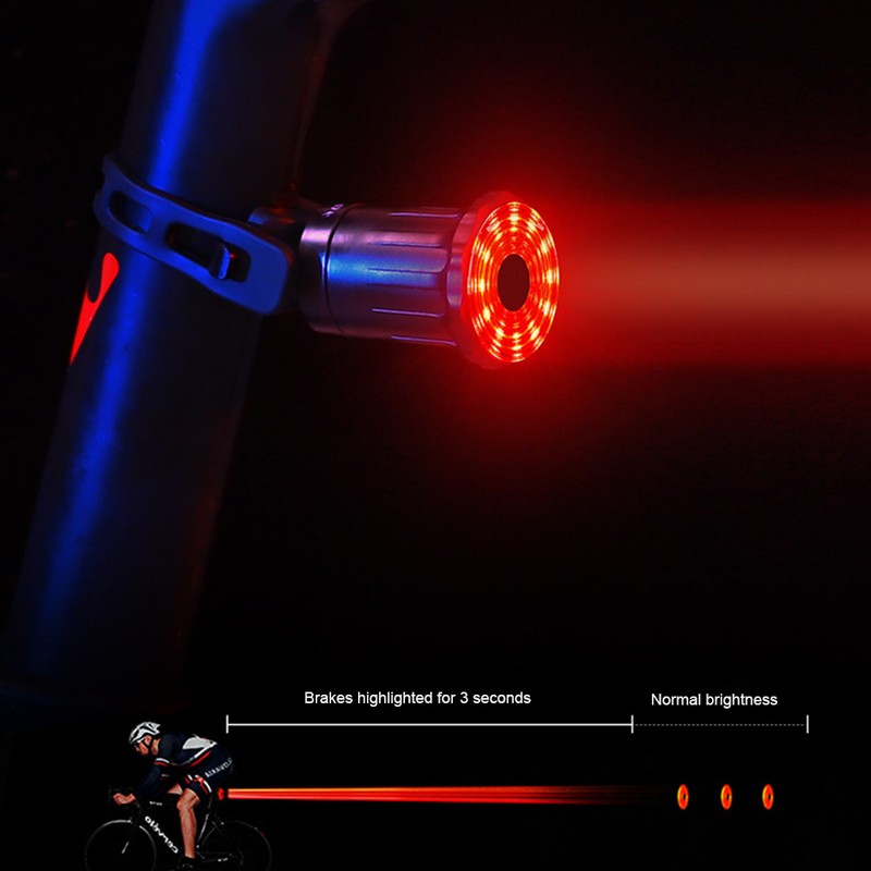 Smart Bike Tail Light Auto On/Off Rechargeable Ultra Bright IPX6
