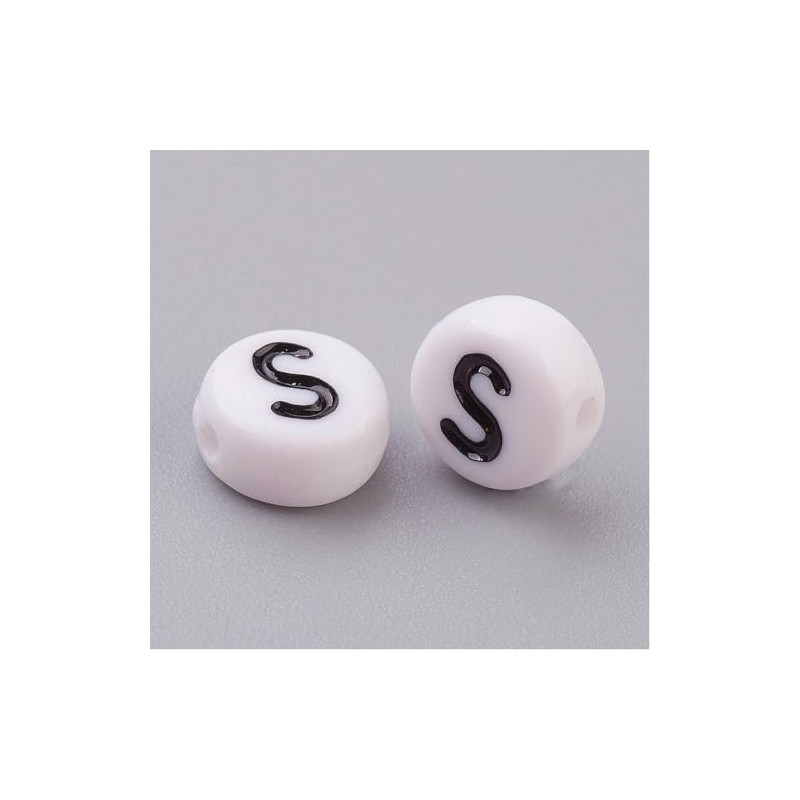 Handicraft Emporium Flat Round Alphabet Acrylic Beads | Approx 20g